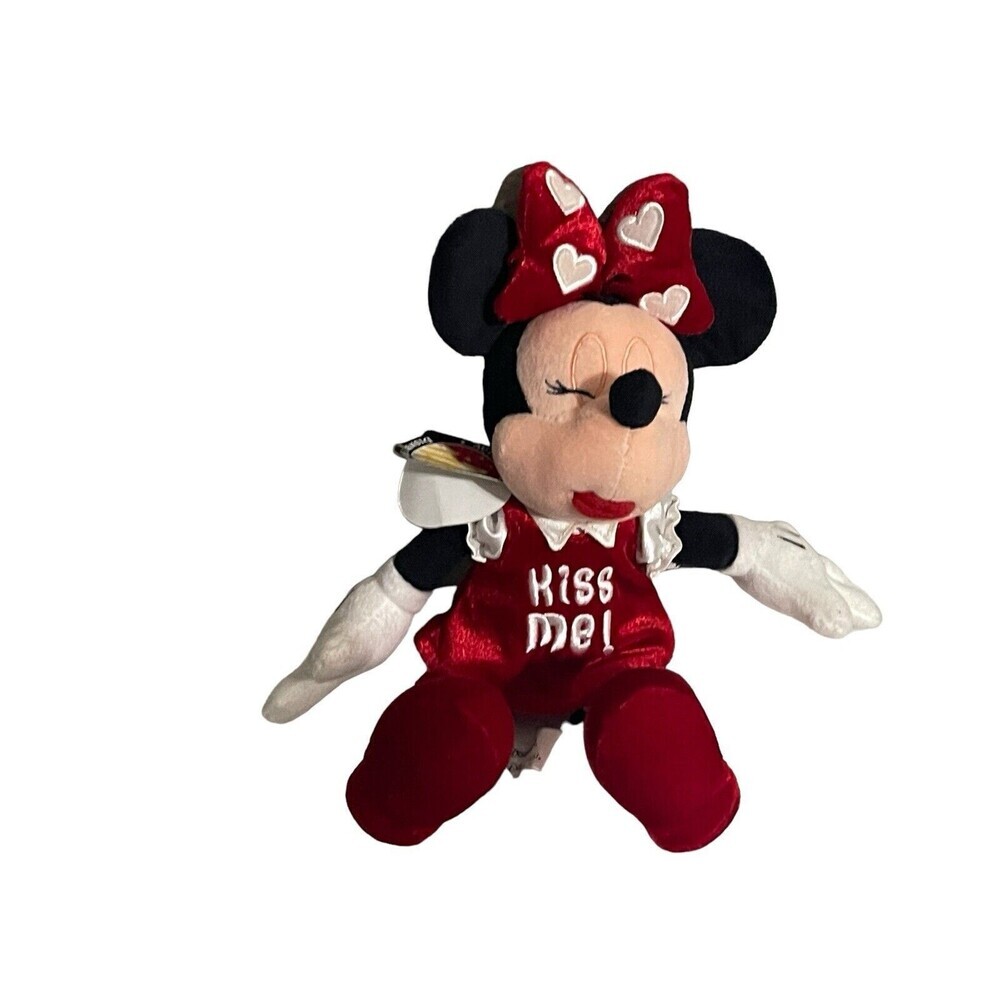 Disneyland Minnie Mouse Plush Kiss Me 2008 Valentine's Disney Parks Stuffed Toy
